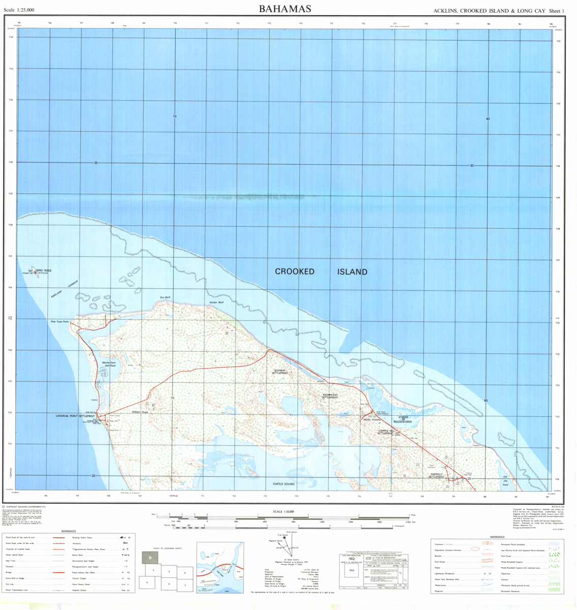 (image for) Bahamas - Acklins, Crooked Island & Long Cay #1 - Click Image to Close