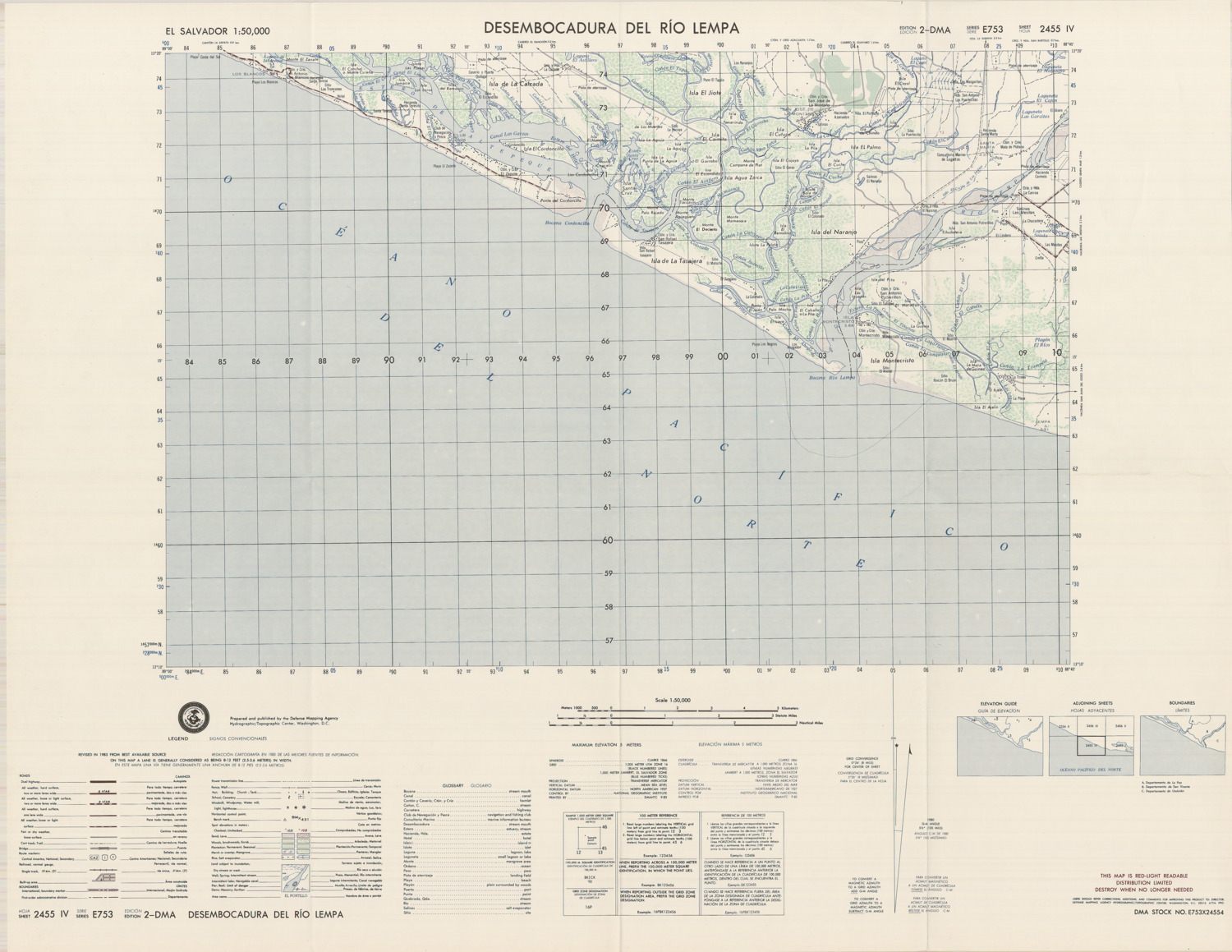 (image for) El Salvador #2455-04: Desembocadura del Río Lempa. 1985. - Click Image to Close