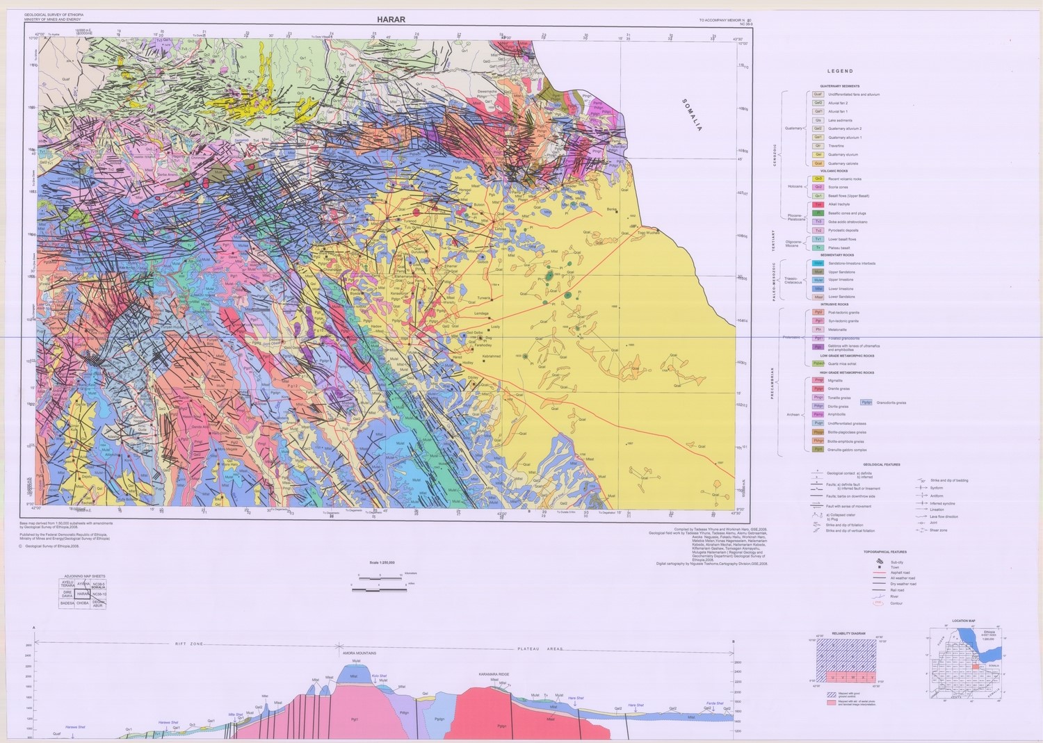 (image for) Ethiopia Thematic: Geological Map of Harar - Click Image to Close