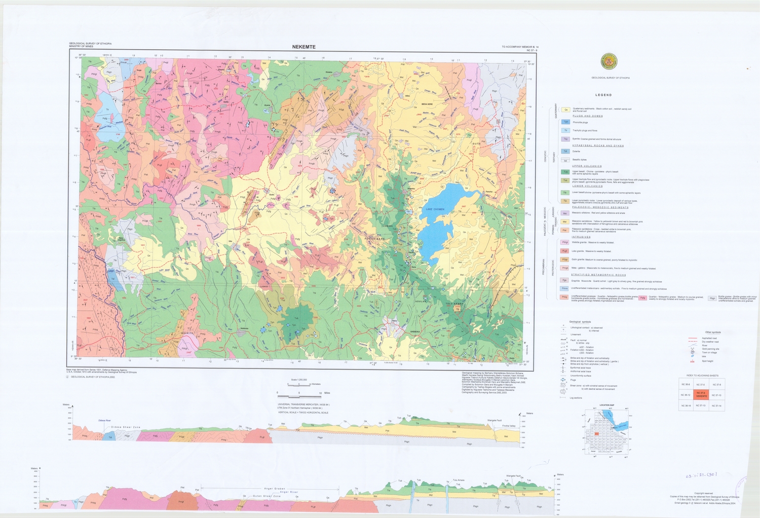 (image for) Ethiopia Thematic: Geological Map of Nekemte - Click Image to Close