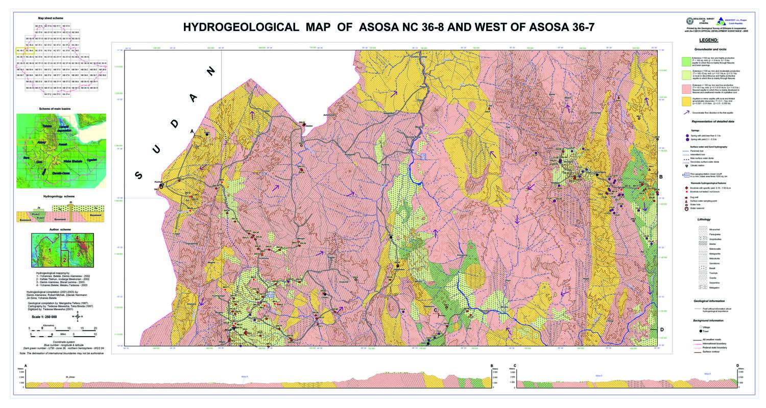 (image for) Ethiopia Thematic: Hydrogeological Map of Asosa - Click Image to Close