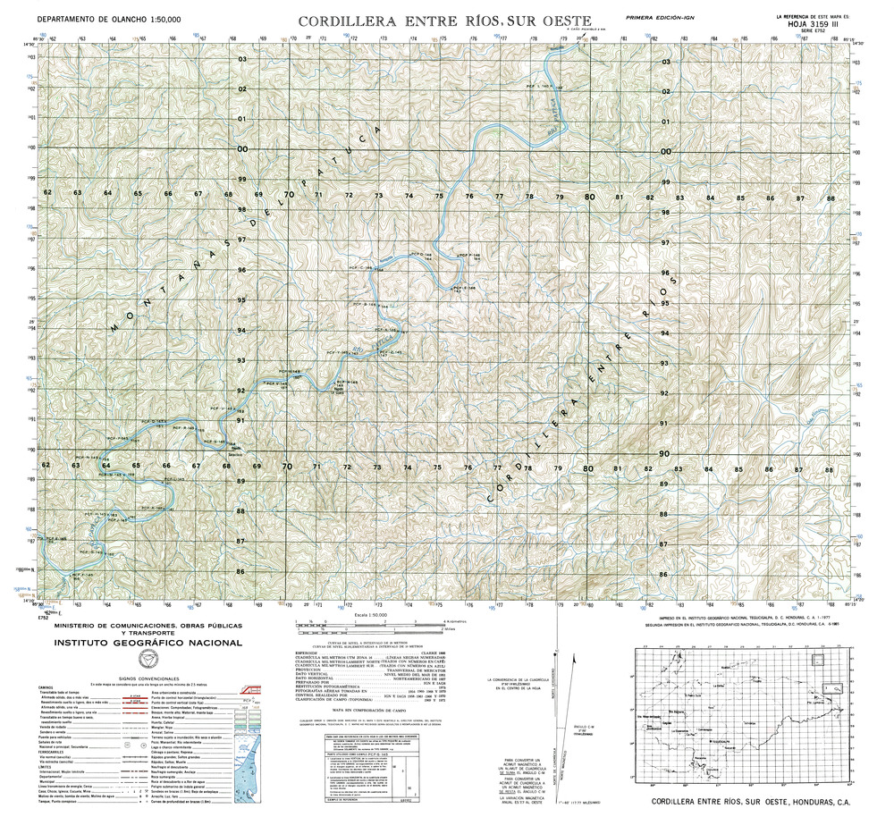 (image for) Honduras #3159-03: Cordillera Entre Rios, Sur Oeste - Click Image to Close