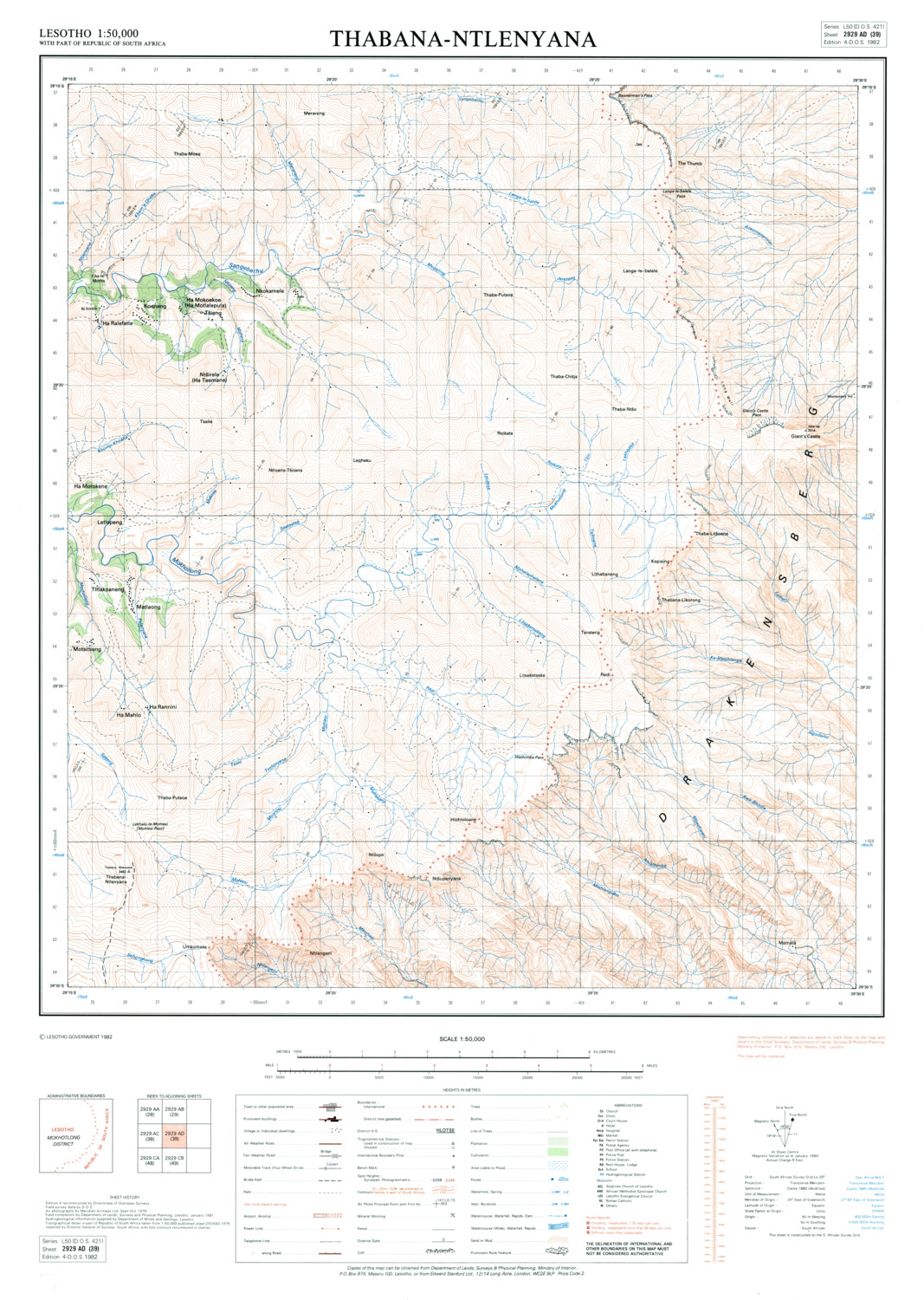 (image for) Lesotho #2929-AD-39: Thabana Ntlenyana - Click Image to Close