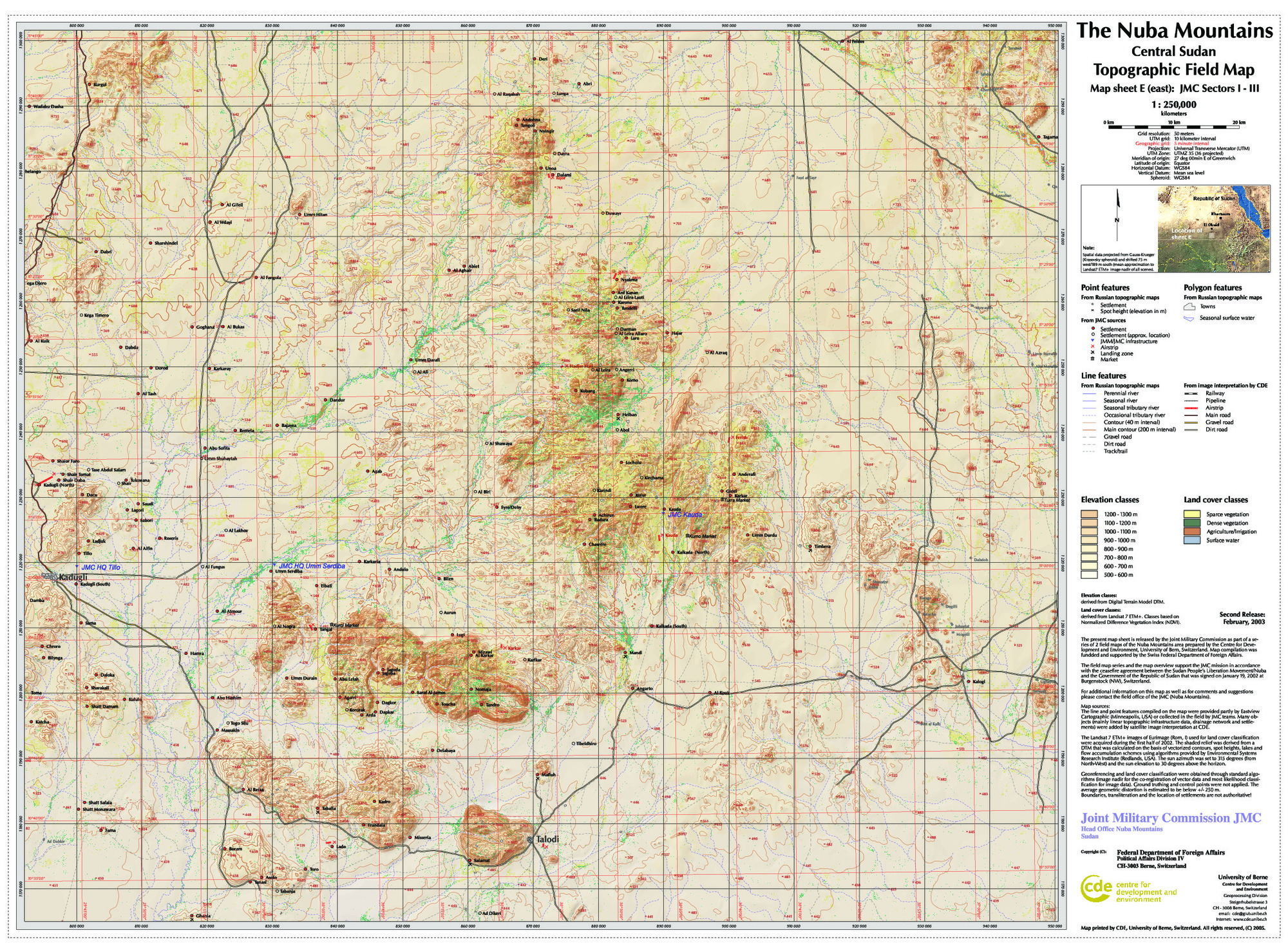 (image for) Western Sudan 1:250,000 East Nuba Mountains - Click Image to Close