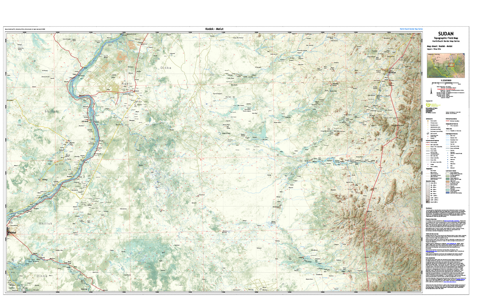 (image for) Sudan & South Sudan Boundary 1:250,000 Kodak - Melut - Click Image to Close