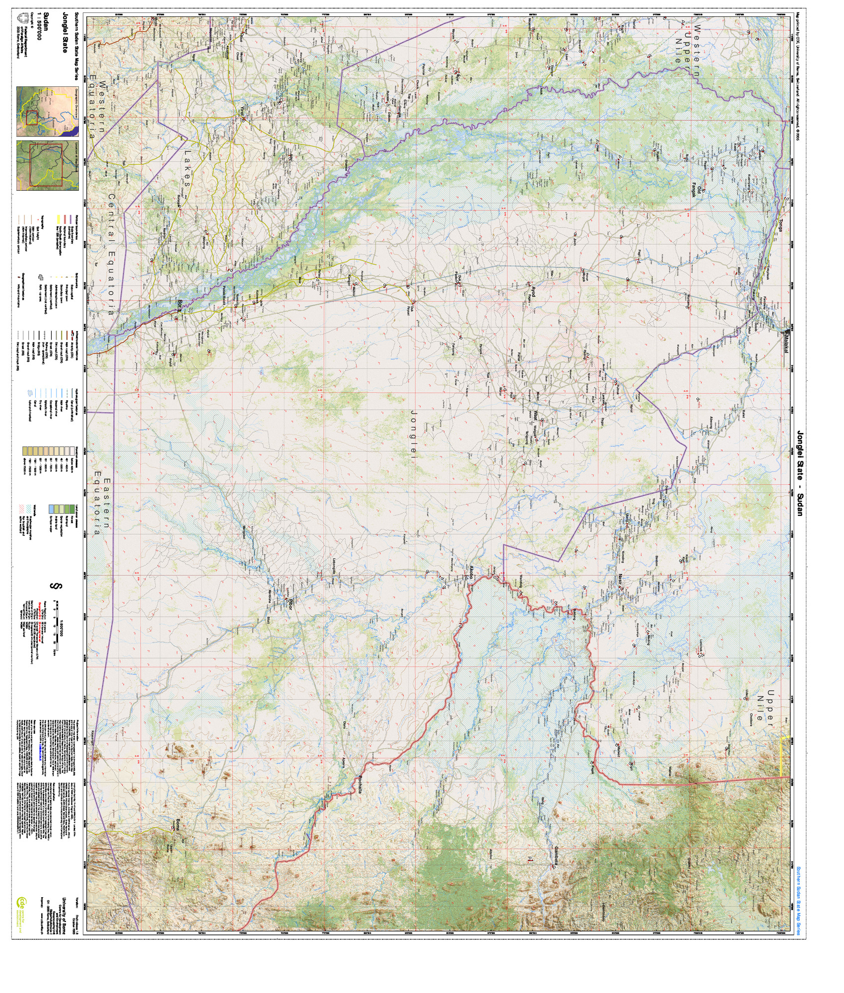 (image for) Southern Sudan States 1:500,000 Jonglei - Click Image to Close