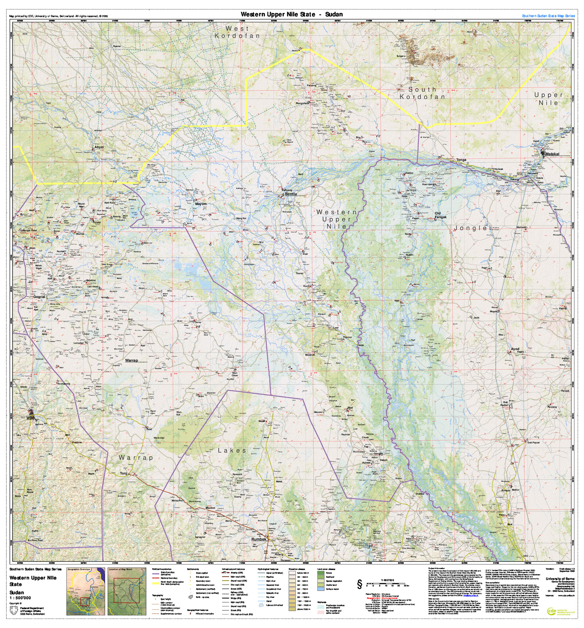 (image for) So Sudan States 1:500,000 West Upper Nile - Click Image to Close