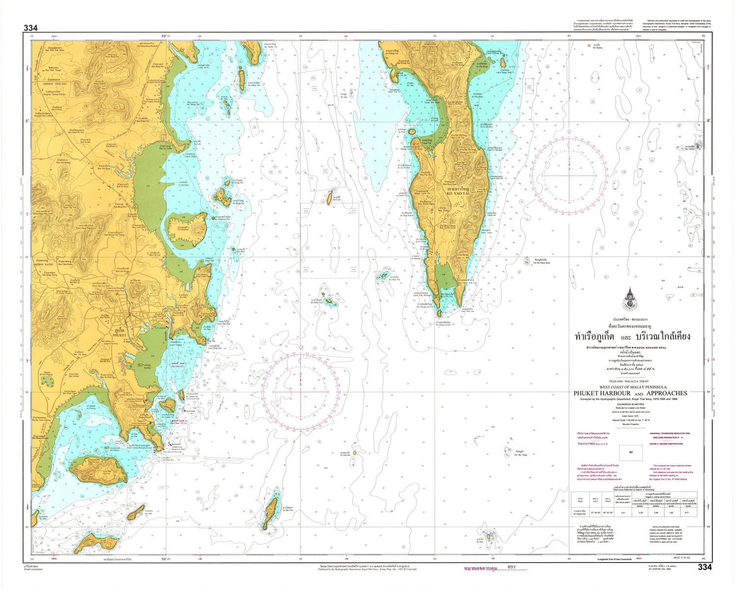 (image for) Thailand Nautical Chart: #334: Phuket Harbour Approaches - Click Image to Close