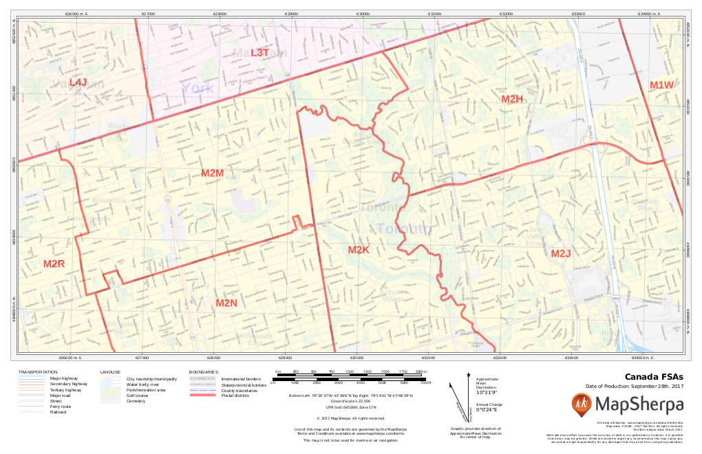 (image for) Canada Postal Codes - Forward Sortation Areas - Click Image to Close