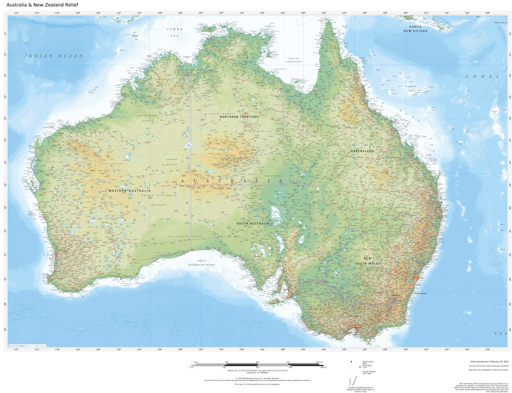 (image for) Regional Relief - Australia & New Zealand - Click Image to Close