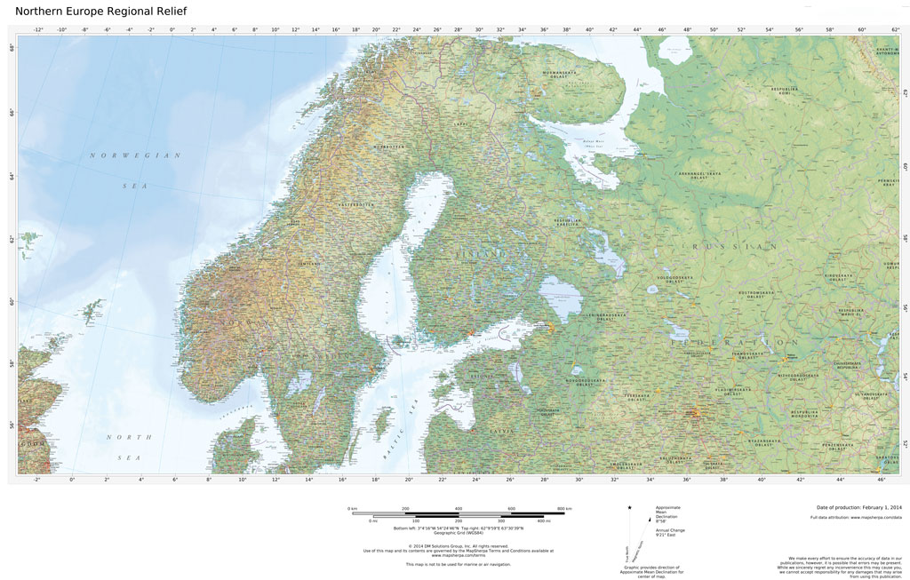 (image for) Regional Relief - Northern Europe - Click Image to Close