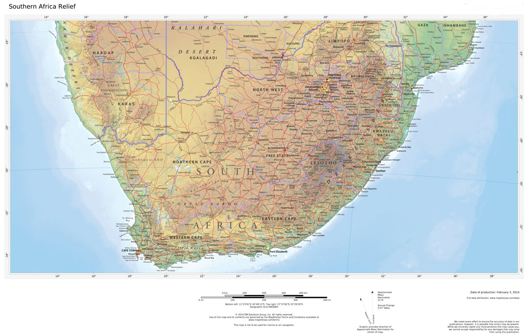 (image for) Regional Relief - Southern Africa - Click Image to Close