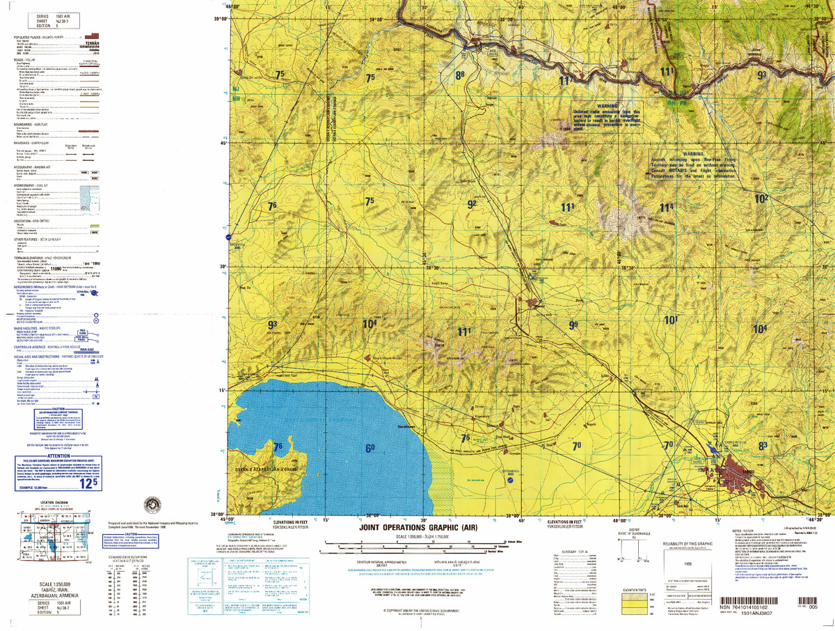 (image for) NJ-38-07: Tabriz, Iran; Azerbaijan; Armenia - Click Image to Close