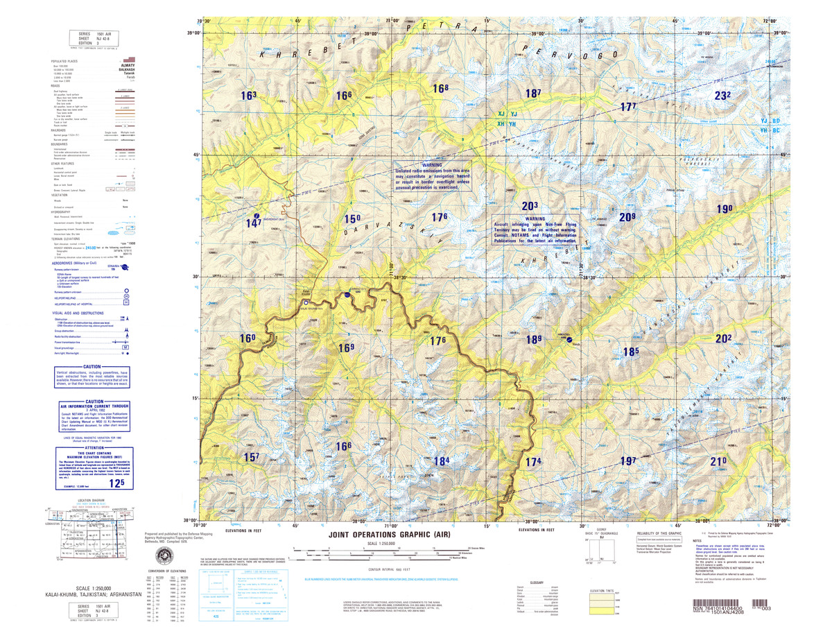 (image for) NJ-42-08: Kalai-Khumb, Tajikistan; Afghanistan - Click Image to Close