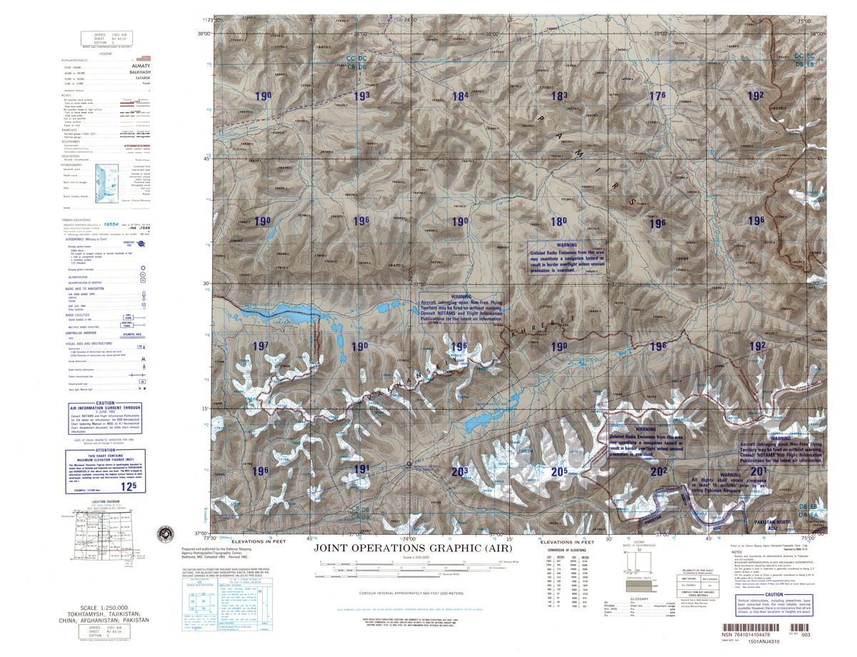 (image for) NJ-43-10: Tokhtamysh, Tajikistan; China; Afghanistan; Pakistan - Click Image to Close