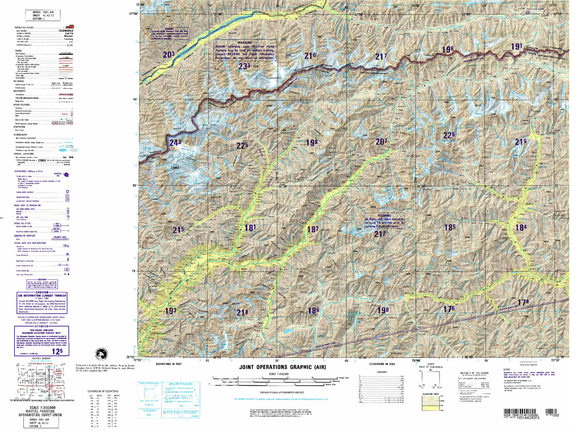 (image for) NJ-43-13: Mastuj, Pakistan; Afghanistan; Tajikistan - Click Image to Close