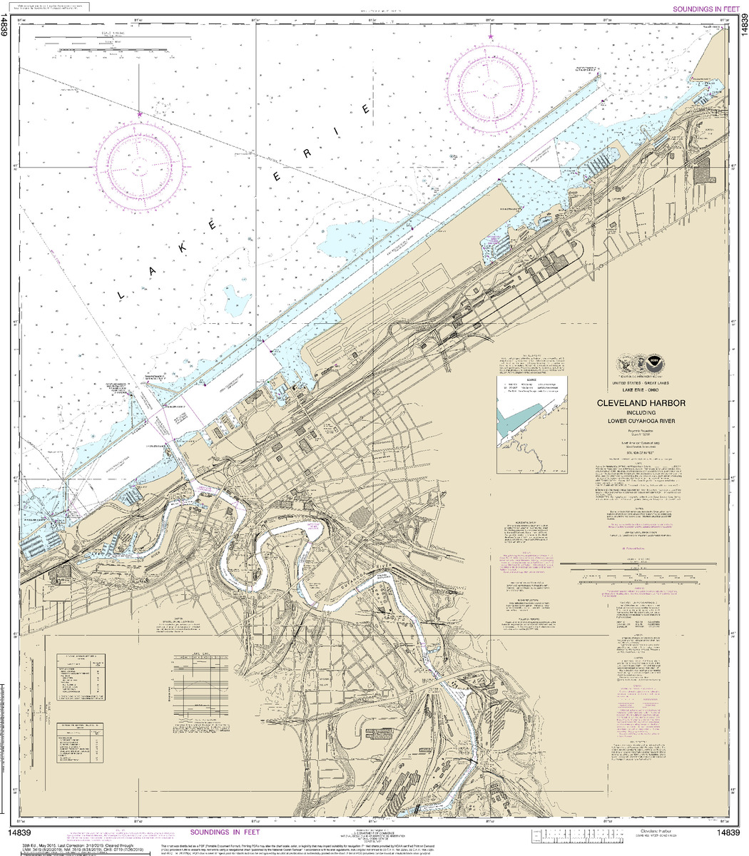 (image for) Cleveland Harbor, including lower Cuyahoga River - Click Image to Close