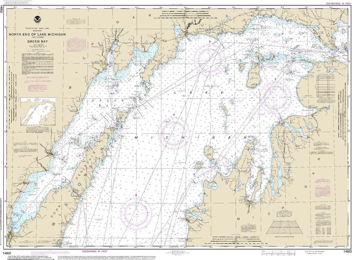 (image for) North end of Lake Michigan, including Green Bay - Click Image to Close