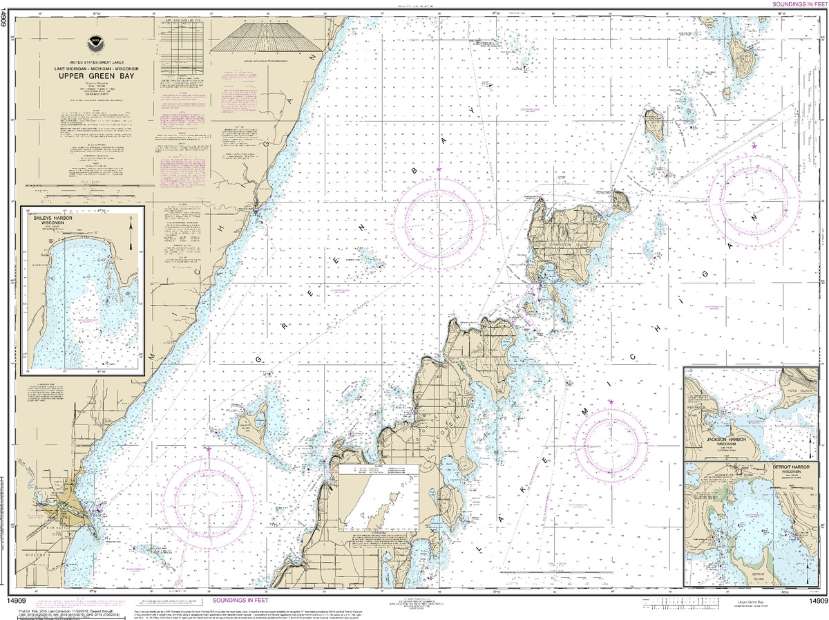 (image for) Upper Green Bay - Jackson Harbor and Detroit Harbor - Click Image to Close