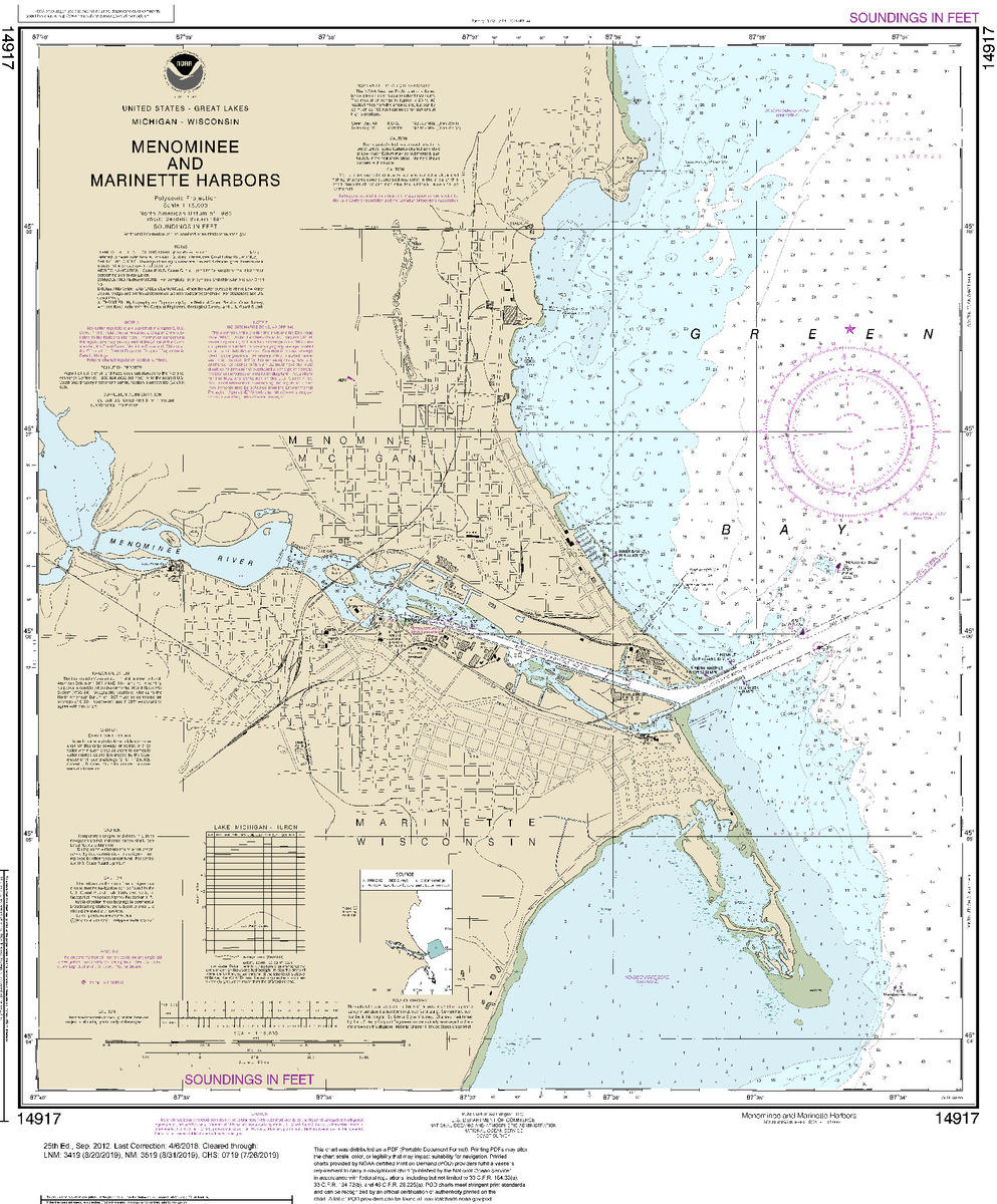 (image for) Menominee and Marinette Harbors - Click Image to Close