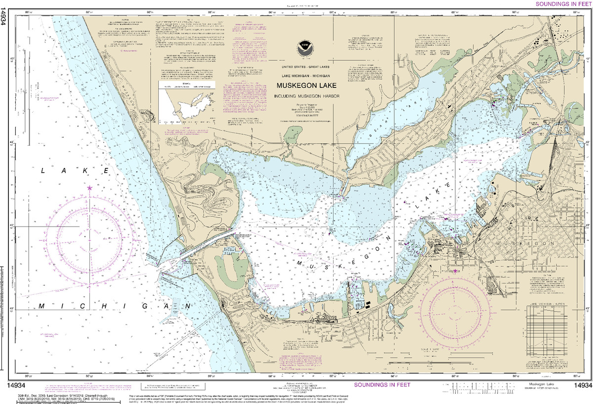 (image for) Muskegon Lake and Muskegon Harbor - Click Image to Close