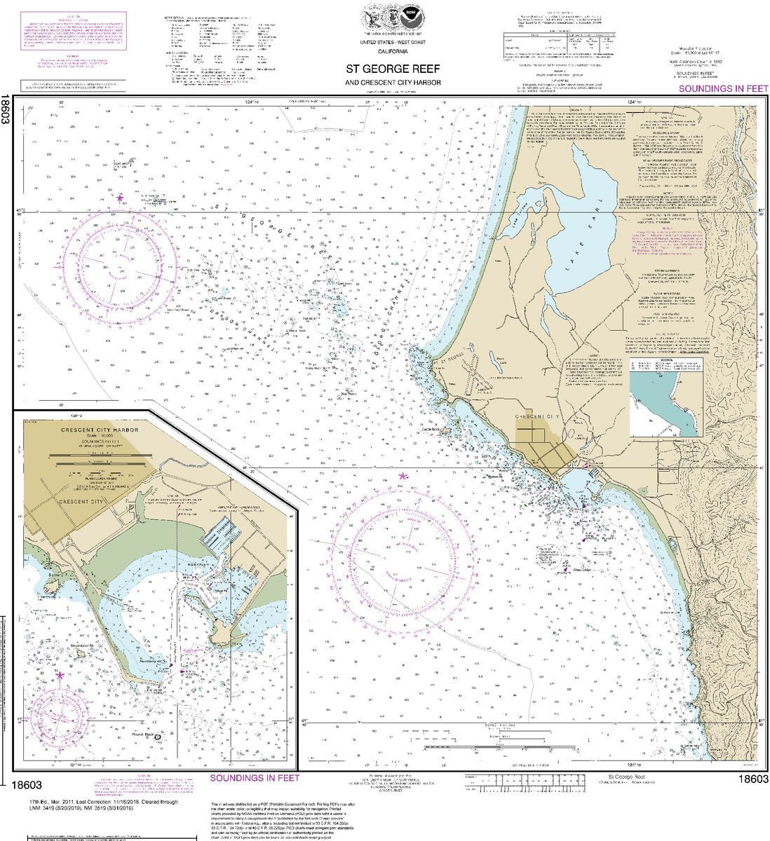 (image for) St. George Reef and Crescent City Harbor - Click Image to Close