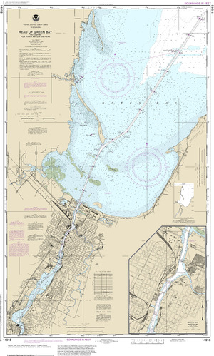 (image for) Head of Green Bay, including Fox River below De Pere