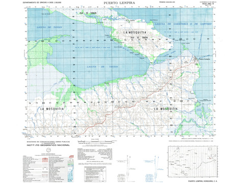 Puerto Lempira Honduras Map Honduras #3461-04: Puerto Lempira - $20.00 : Charts And Maps, Onc And Tpc  Charts To Navigate The World. Detailed Topographic Maps To Explore The  Americas.