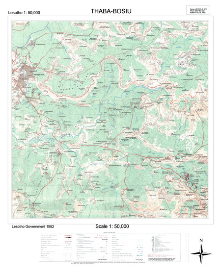 Lesotho 2927 BC 32 Thaba Bosiu 20 00 Charts And Maps ONC And   2927 BC 32 Thaba Bosiu MED 