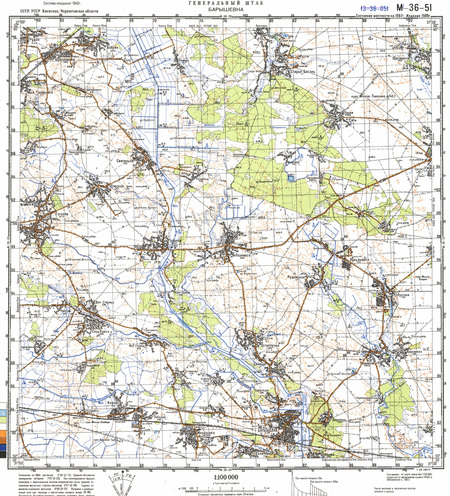 (image for) Ukraine #M-36-051: Baryshevka, 1989