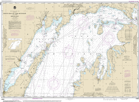 (image for) North end of Lake Michigan, including Green Bay