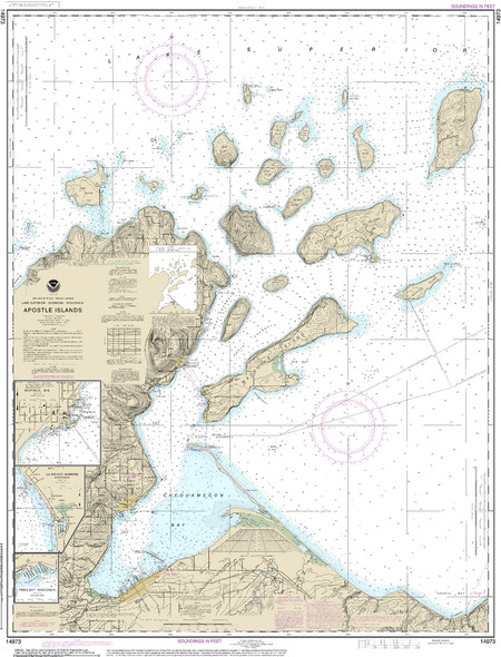 Apostle Islands, including Chequamegan Bay - $20.00 : Charts and Maps ...